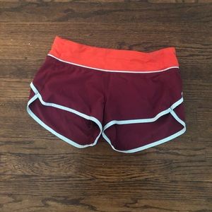Lululemon speed shorts.